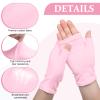 Casuallined 6 Pairs Fingerless Eczema Gloves Moisturizing for Adults Cotton Overnight Dry Hands(Pink) view 3