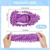CREATCABIN 2Pcs Mop Slippers Shoes Cover Dust Duster Reusable Microfiber Duster Mops Washable Foot Socks Hair Cleaners Sweeping Floor Cleaning Shoes Cover for House Bathroom Kitchen Purple 9 x 4 Inch view 2