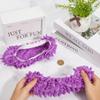 CREATCABIN 2Pcs Mop Slippers Shoes Cover Dust Duster Reusable Microfiber Duster Mops Washable Foot Socks Hair Cleaners Sweeping Floor Cleaning Shoes Cover for House Bathroom Kitchen Purple 9 x 4 Inch view 3