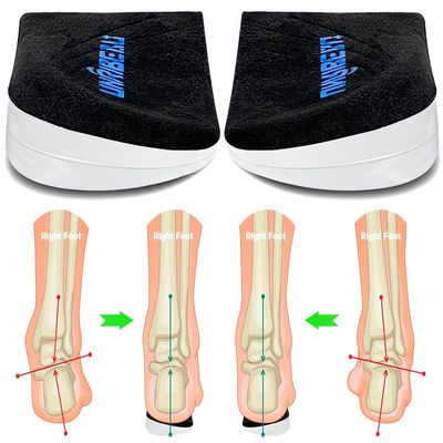 Unribeau 3 Layers Adjustable Supination & Pronation Correction Heel Insoles,Self-Adhesive Medial & Lateral Heel Wedge Inserts for Foot Alignment, Knee Pain, Bow Legs (Black, L: W: 7.5-12 / M: 7-11)