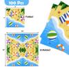 100 Nautical Beach Cocktail Beverage Napkins Disposable Paper Seashell Umbrella Sand Dessert Napkin Summer Tropical Coastal Birthday Party Supplies view 2