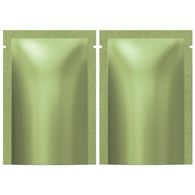 Double-Sided Matte Green Aluminum Foil Open Fill Heat Seal Bags for Small Business, Home Use, Food Storage, Beauty Packing Travel Sample Pack, Blind Bag Creation (100, 3.54 inch x 5.12 inch)