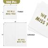 100 Pack We Will Miss You Cocktail Napkins Gold Foil White, Farewell Going Away Retirement Party Decorations, Goodbye Coworker Leaving Party Supplies view 2