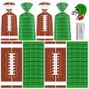 100 Pcs Football Goodie Bags - Brown Green Football Treat Bags, Plastic Rugby Sport Cellophane Snack Gift Candy Goody Bag with Silver Twist Ties for Sports Team Events Birthday Party Favors Supplies view 1