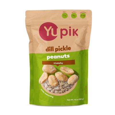 Yupik Dill Pickle Peanuts, 10 Oz, Crunchy Savory Snack, Made with Natural Ingredients, Seasoned Peanuts with Dill Pickle, Perfect for Party & Game Night, Protein Snacks, Source of Fiber