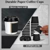 100 4oz Disposable Espresso Cups with Lids Ripple Corrugated Paper Disposable Coffee Cups Cups for Hot Chocolate, Tea, and Cocoa Drinks (Black) view 3