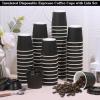 100 4oz Disposable Espresso Cups with Lids Ripple Corrugated Paper Disposable Coffee Cups Cups for Hot Chocolate, Tea, and Cocoa Drinks (Black) view 4