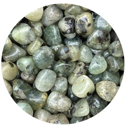 GAF TREASURES Wholesale Prehnite with Rutile Tumbled Stones, Polished Natural Prehnite with Rutile Gemstone, Prehnite with Rutile Polished Rocks (Prehnite with Rutile, 5 Pound)