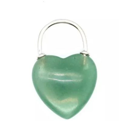 Crystal Heart Lock Shape Pendant Chakra Stone Quartz Necklace Healing Reiki Gift