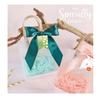 10-Pack Gift Bags with Satin Ribbon and Raffia Grass Elegant Reusable Wedding Favor Bags for Parties, Birthdays, and Special Occasions (Blue, S) view 4