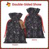 YQxwJL Purple Black Goth Spooky print Burlap Bag,Christmas Gift Bag with Drawstrings and Gift Tag Wedding Christmas Party Favors view 2