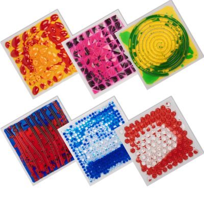 Art3d 11.8x11.8 Textured Liquid Sensory Flooring Tiles, Interactive Glossy Fusion Play Mats for Kids, Toddler, Teens, Stress Relief & Calming Toys, 6pcs per Set