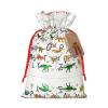 YQxwJL Stylish Learning Alphabets with Dinosaurs print Burlap Bag,Christmas Gift Bag with Drawstrings and Gift Tag Wedding Christmas Party Favors view 1