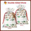 YQxwJL Stylish Learning Alphabets with Dinosaurs print Burlap Bag,Christmas Gift Bag with Drawstrings and Gift Tag Wedding Christmas Party Favors view 2
