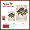 Fly Yellow Fish print Burlap Bag,Christmas Gift Bag with Drawstrings and Gift Tag Wedding Christmas Party Favors view 3