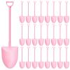 100PCS Mini Shovel Spoons for Desserts, Shovels Pudding Yogurt Spoons for Family or Party Cute Disposable Plastic Dessert (Pink) view 1