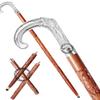 Nickel Vintage Walking Cane Wooden Walking Stick Brass Handle Gift for Men & Women (CDQR) view 1