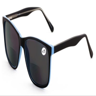 V.W.E. Men XL Optical Frame Wide Reading Sunglasses - Tinted UV Protection Extra Large Sun Reader 150MM (Bifocal - Blue, 3.00)