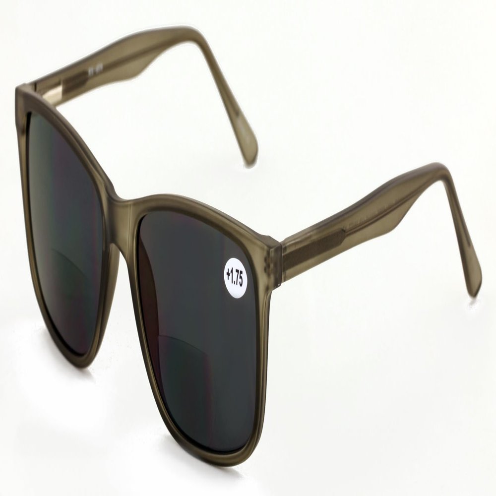 V.W.E. Men XL Optical Frame Wide Reading Sunglasses - Tinted UV Protection Extra Large Sun Reader 150MM (Bifocal - Grey, 2.25)