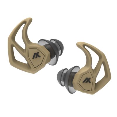 AXIL X30i Noise Reduction Ear Plugs - Desert Tan - Hear-Through Mode Hearing Protection for Concerts, Live Events, Shooting, Sports - 25dB Reusable Foam and Silicone Eartips with Carrying Case