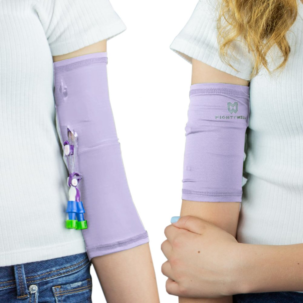 Mighty Well PICCPerfect PICC Line Cover: Soft Touch Double Layer PICC Line Arm Cover | Solid Lavender, Small