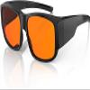 Bloomoak 99% Blue Light Blocking Glasses-Amber Lens-Fit Over Prescription & Reading Glasses, Anti Glare for Better Sleep (orange - 99% - M) view 1