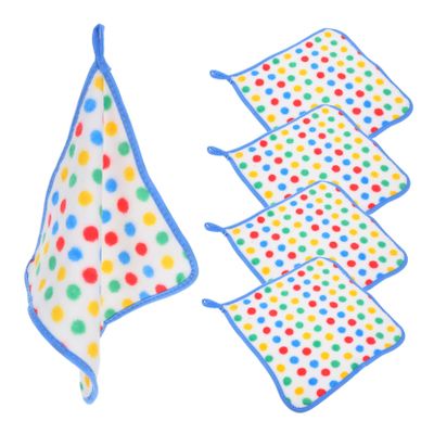 SHOWERORO 5pcs Coral Fleece Kitchen Cleaning Cloths Soft Absorbent Dish Towels Hanging Loops Reusable Washcloths for Home Use for Quick Drying and Efficient Surface Cleaning
