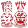 Grencian 96Pcs Crab Birthday Party Decorations, Serve 24 view 1