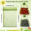 100Pcs Fruit Protection Bags 4x6inch Fruit Tree Netting Mesh Bag Green Fruit Netting Cover with Drawstring Fruits Protector Pest Barrier Organza Bags for Garden Protection Small Fruits Vegetable Plant view 3