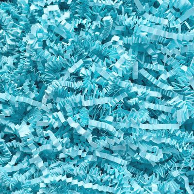 2 LB Light Blue Crinkle Cut Paper Shred Filler for Gift Basket Easter Egg Grass