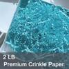 2 LB Light Blue Crinkle Cut Paper Shred Filler for Gift Basket Easter Egg Grass view 2