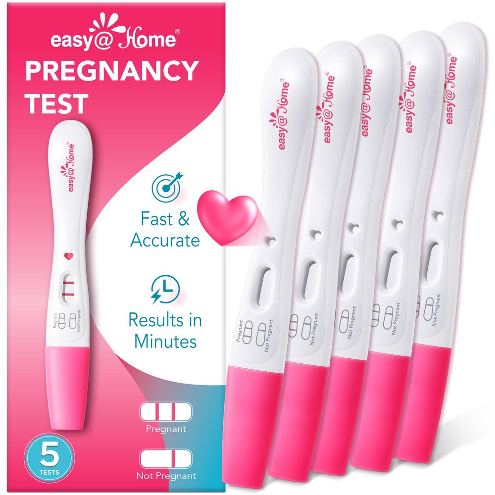 Easy@Home Smart Timing Pregnancy Test: Accurate Early hCG Detection - Fast Results & Easy to Use At-Home Tests with Love Heart Indicator | 5 Pack