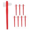 FOMIYES 8pcs Double Head Toothbrush Denture Brush for False Teeth Hard Bristles Dental Cleaning Brush view 1