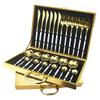 24 Piece Stainless Steel Tableware Gift Box 24pc Tableware Gift Box Portuguese Tableware Gift Box Set(White Gold) view 1