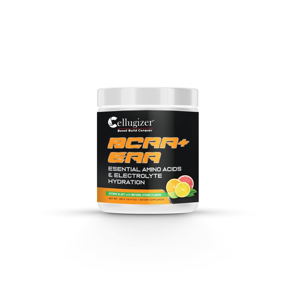 Cellugizer BCAA + EAA + Electrolytes | New & Improved | 6.5g EAAs, 5g BCAAs, Hydration Matrix | Citrus Blast Flavor | 30 Servings
