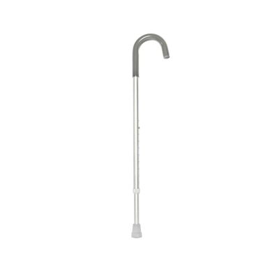Cardinal Health Push Button Adjustable Vinyl Single Base Walking Cane, J Hook, 1 Cane