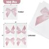 100 Pcs Pink Bow Cocktail Napkins Preppy Coquette Disposable Paper Napkin for Girls Baby Shower Bridal Engagement Bachelorette Birthday Party Supplies view 2