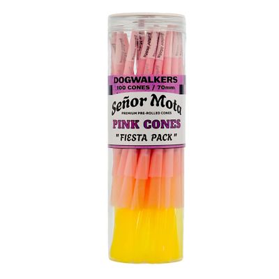 100 Pack Pink 70mm Dogwalker Pre-Rolled Cones Rolling Papers With Packers | Convenient & Easy To Use | Finest Materials | Low Ash | GMO Free | Slow & Even Burning | No Heavy Metals