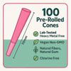 100 Pack Pink 70mm Dogwalker Pre-Rolled Cones Rolling Papers With Packers | Convenient & Easy To Use | Finest Materials | Low Ash | GMO Free | Slow & Even Burning | No Heavy Metals view 2