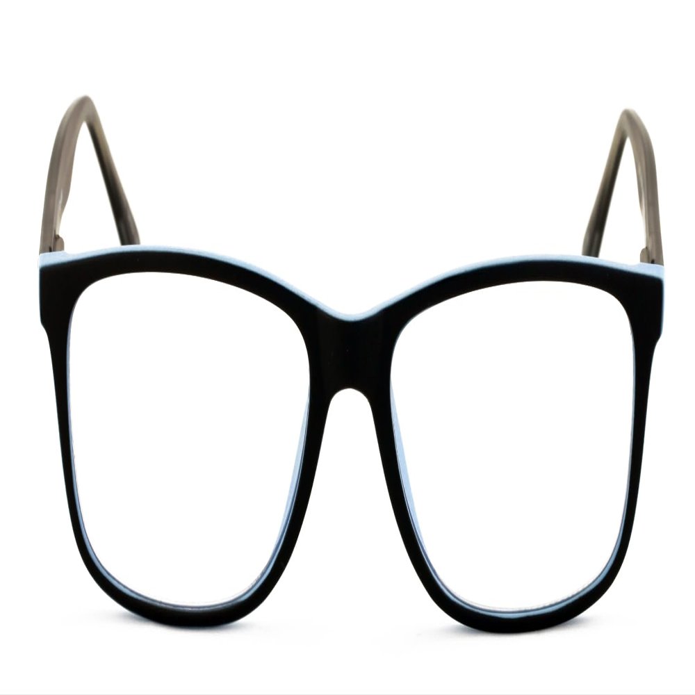V.W.E. Men XL wide reading glasses clear lens optical reader Anti Blue Blocker UV 150mm (Full Reader - Blue, 1.50, x)
