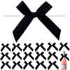 120 Pack 3" Black Satin Ribbon Twist Tie Bows, Twist Bows for Treat Bags, Ribbon Bows with Twist Ties Gift Wrap Bows, Pre Tied Bows for Cake Pops, Baby Shower, Gift Packing, Party Favors view 1