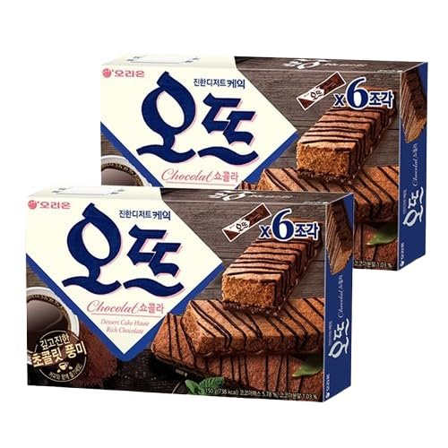 ORION European-Style Cheese Cake Pie, Chocolate Snack Pies, Korea Casual Snacks, Perfect for Snacks, Afternoon Tea Pastries, Breakfast, Desserts, Silky and Smooth Taste, Individually Packed 12Pcs (300g, Chocolate)