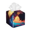 Afro Black Couple Tissue Box Cover Tribal Vivid Cartoon Black Art Square Pu Leather Waterproof Tissue Box Holder for Car Bathroom Bedroom Office Tabletop Decor view 1
