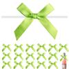 120 Pack 3" Lime Green Satin Ribbon Twist Tie Bows, Twist Bows for Treat Bags, Ribbon Bows with Twist Ties Gift Wrap Bows, Pre Tied Bows for Cake Pops, Baby Shower, Gift Packing, Party Favors view 1