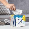Colourful Easter Eggs and Bunny Tissue Box Cover Abstract Simple Lines Square Pu Leather Waterproof Tissue Box Holder for Car Bathroom Bedroom Office Tabletop Decor view 2