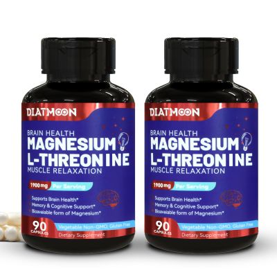 2 Pack Magnesium L-Threonine, High Absorption Magnesium Supplement,1900mg Magnesium Threonine, Gluten Free, 180 Vegan Capsules
