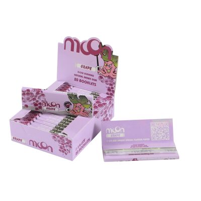 MOON Slow-Burning High-Quality Wood Pulp Carton Paper 40 Sheets Per Book 1 1/4 Size 77x44mm 20 Books/40 Sheets Per Book 800 Sheets In Total 14g/M2 Grape