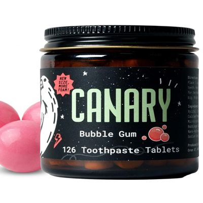 Canary Nano Hydroxyapatite Toothpaste Tablets Bubble Gum - Remineralizing, Fluoride Free, All Natural Tabs with Xylitol - Great for Kids, Plastic Free - 126 Count