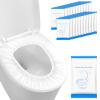 100 Pack Disposable Toilet Seat Covers for Travel Public Toilet Hospital,Portable Waterproof (Individual Package) view 1