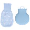 HAOHIZE Hot Water Bottle Bag, 245ml Hot Water Bottle with Cover, Silicone Hot Water Bottle Bag with Knit Cover, Hot & Cold for Girlfriend, Mather, Father, Valentine Day (Blue) view 1